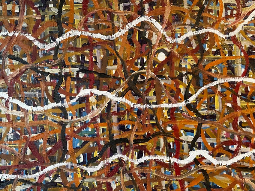 painting of lines titled Berm