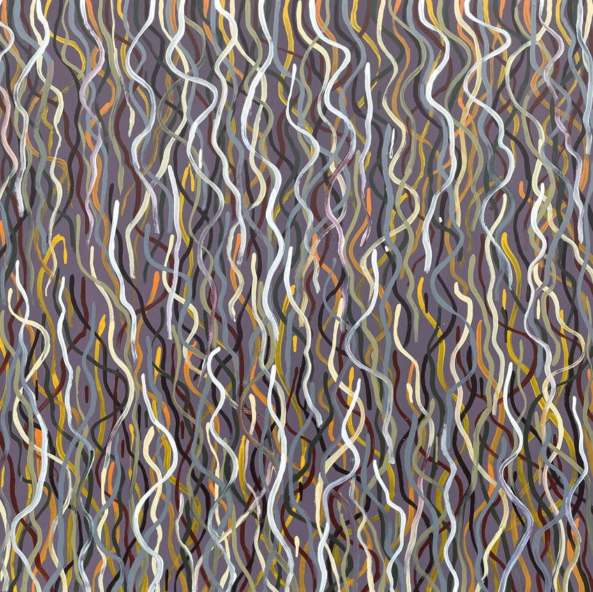 painting of lines titled Crevasse