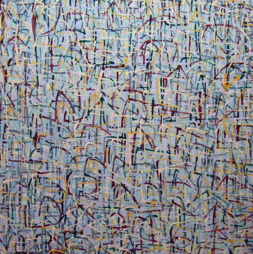 painting of lines titled Manic Depression