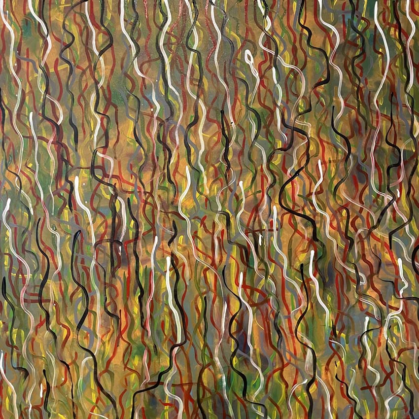 painting of lines titled Serir